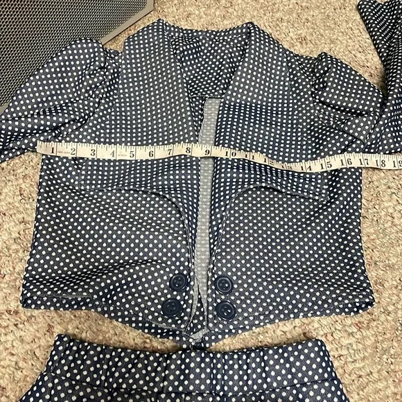Vintage Navy and White Checkered Pantsuit - Picture 3 of 10